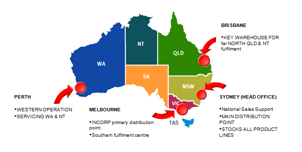 Tuffwear Australian map of operations